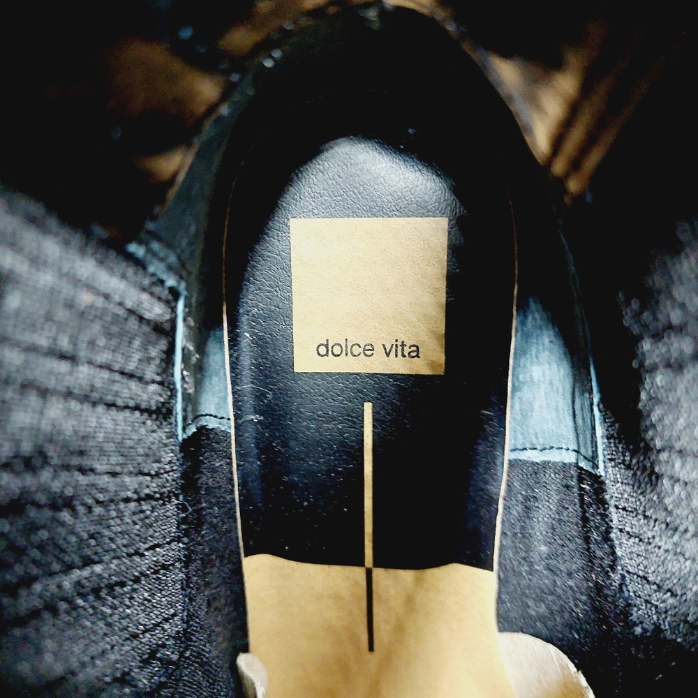 New Dolce Vita Caster NH2o Black Leather Block Heel Booties A778 - Picture 10 of 12